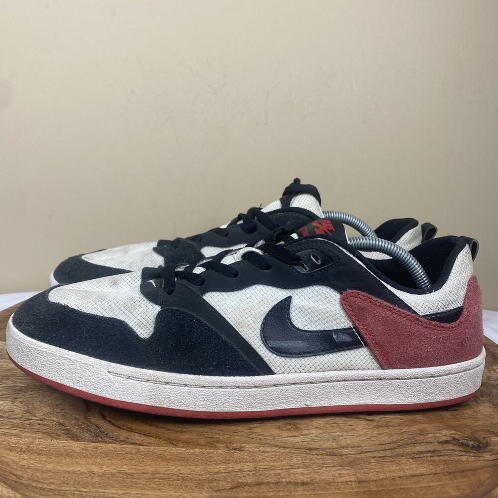 Nike Alleyoop SB White University Red Mens Black White Red Size 12 Low Top Shoes - Picture 2 of 9
